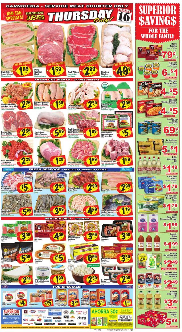 Superior Grocers Ad from 01/15/2020