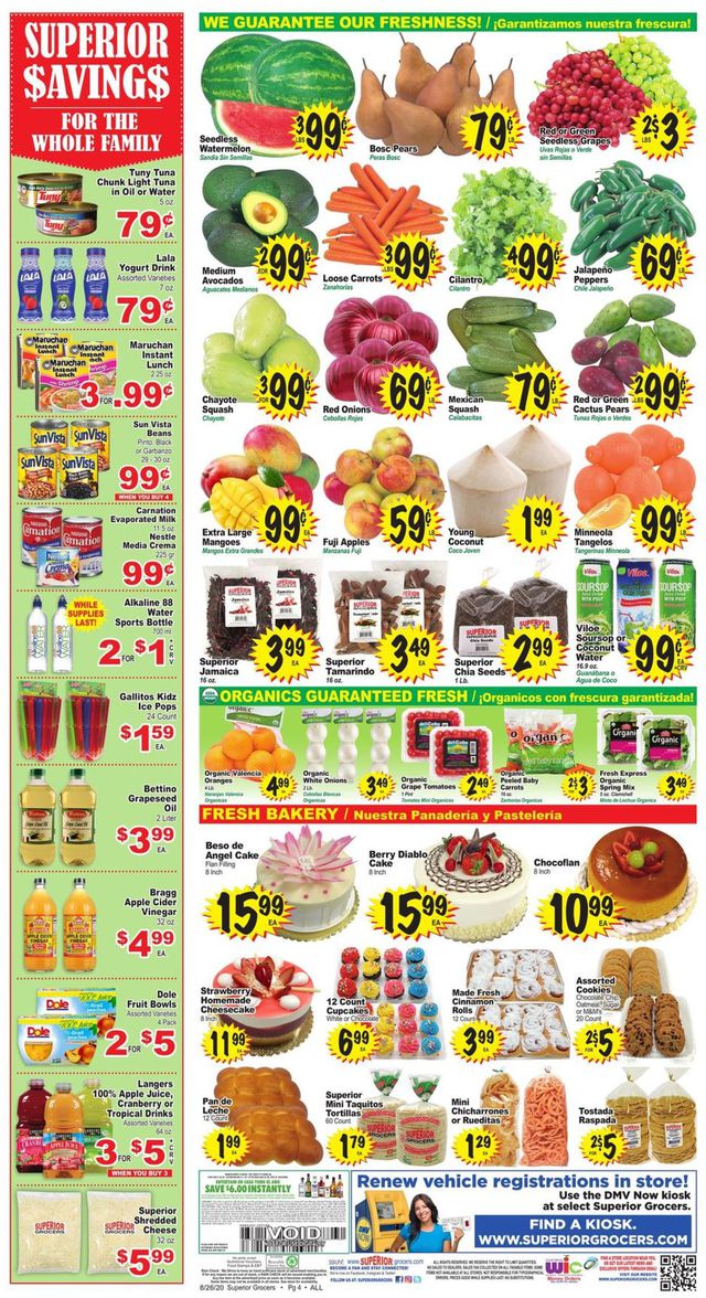 Superior Grocers Ad from 08/26/2020