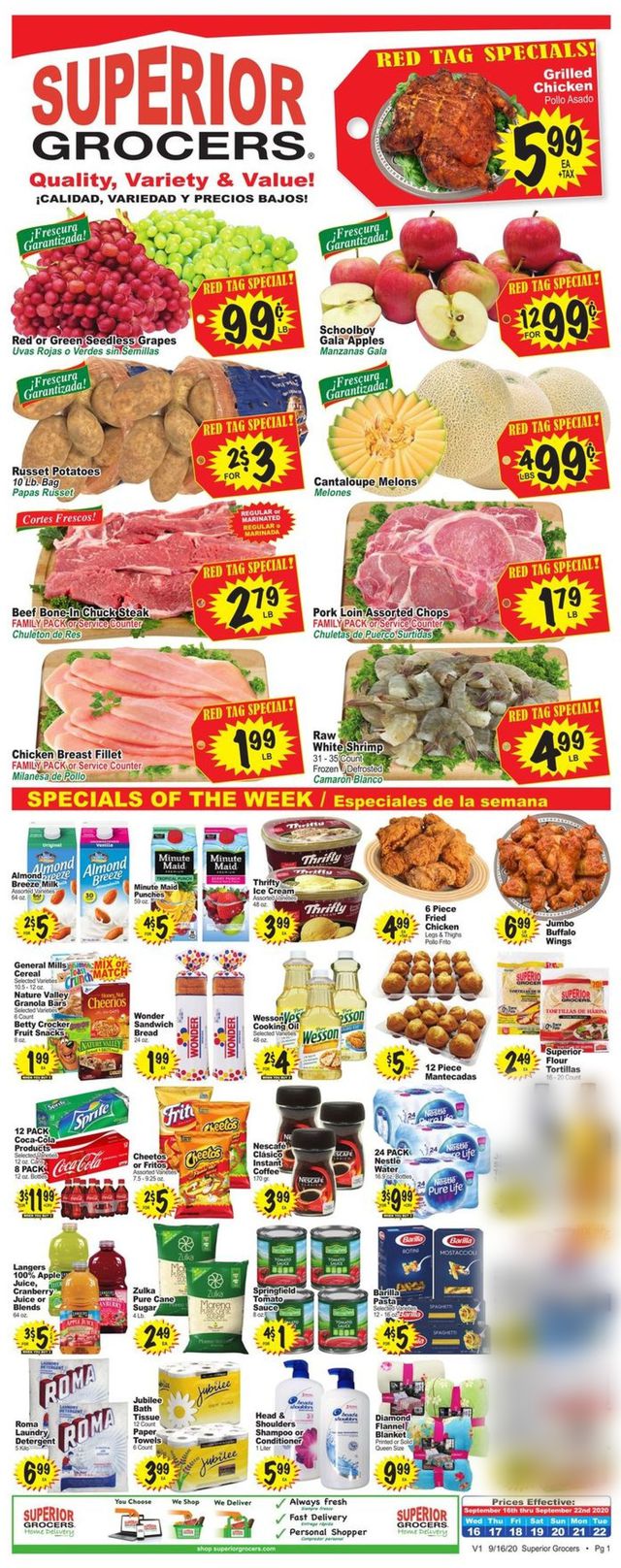 Superior Grocers Ad from 09/16/2020