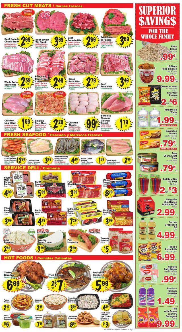 Superior Grocers Ad from 09/23/2020