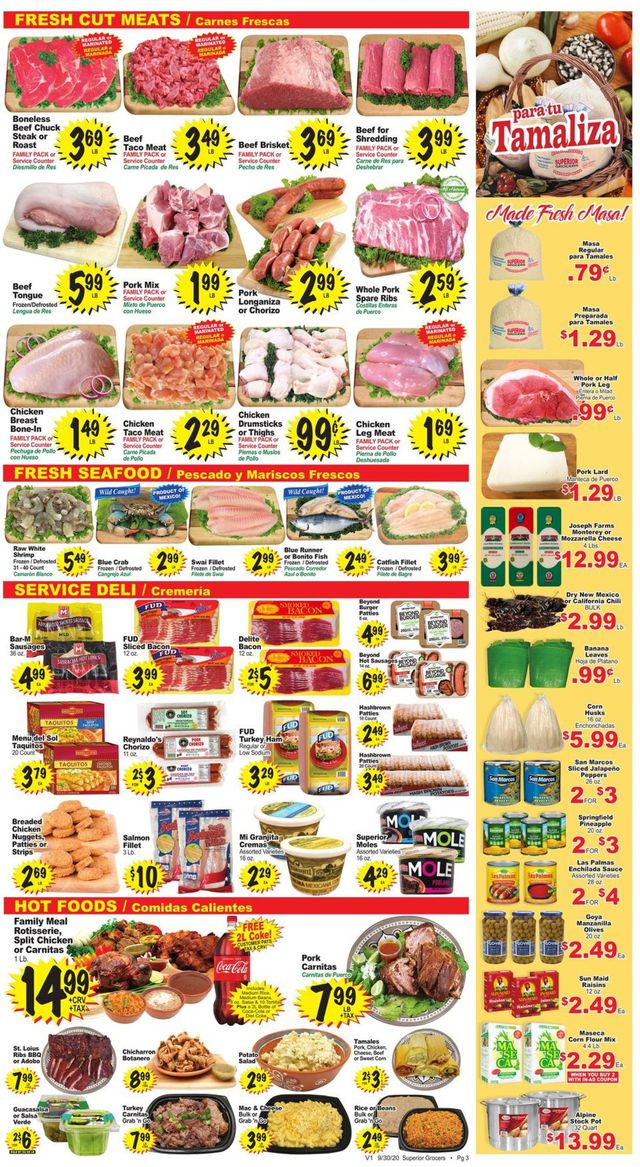 Superior Grocers Ad from 09/30/2020