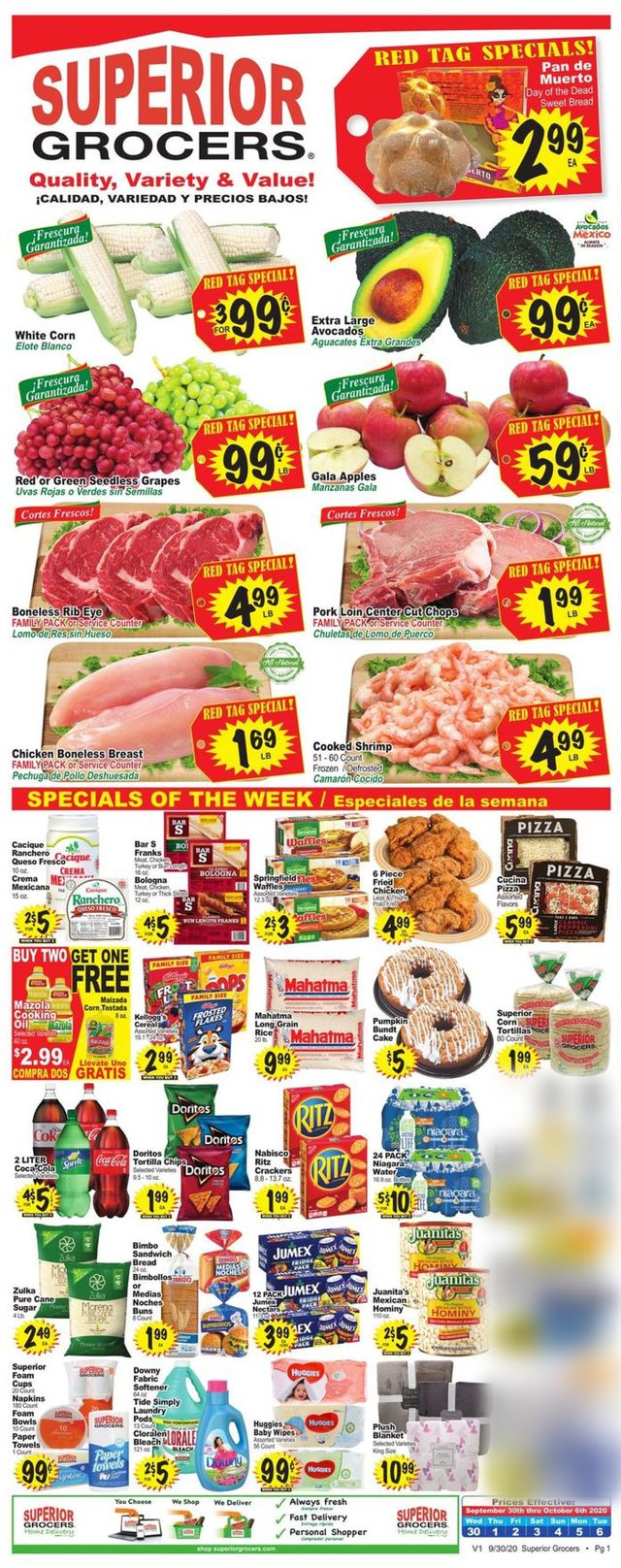 Superior Grocers Ad from 09/30/2020
