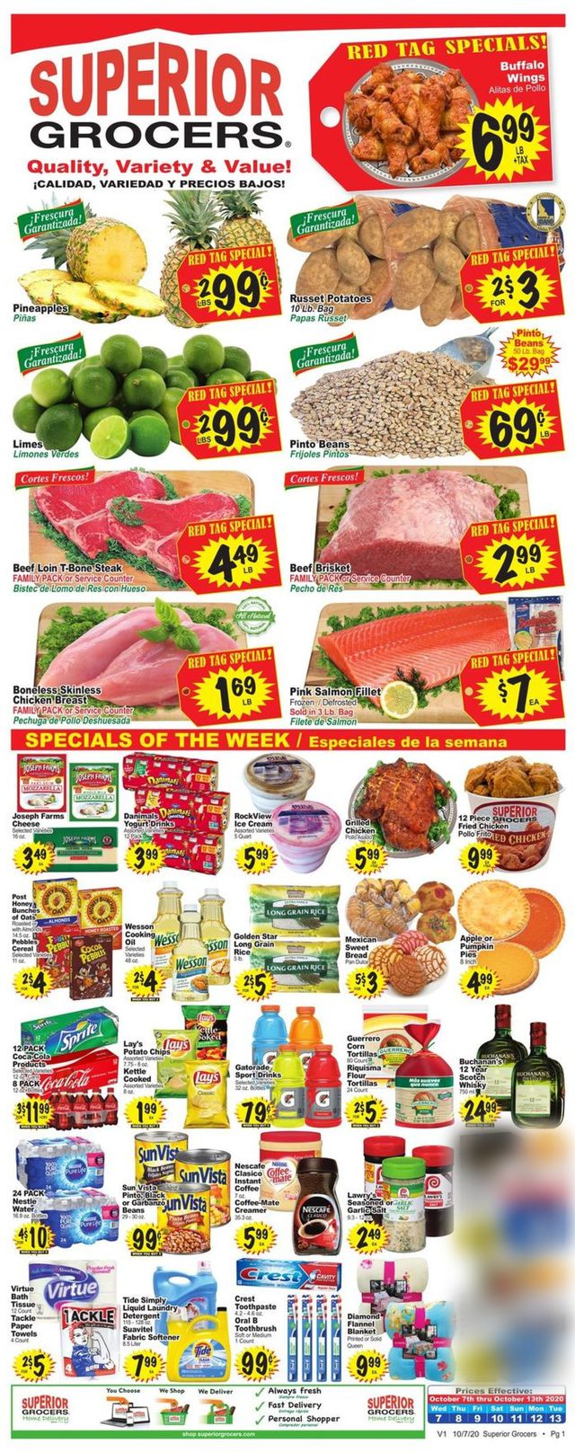 Superior Grocers Ad from 10/07/2020