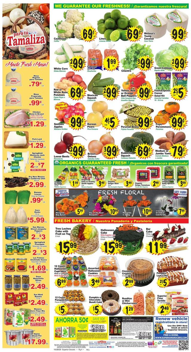 Superior Grocers Ad from 10/28/2020