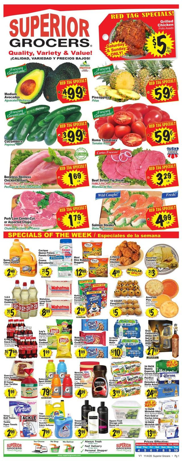 Superior Grocers Ad from 11/04/2020