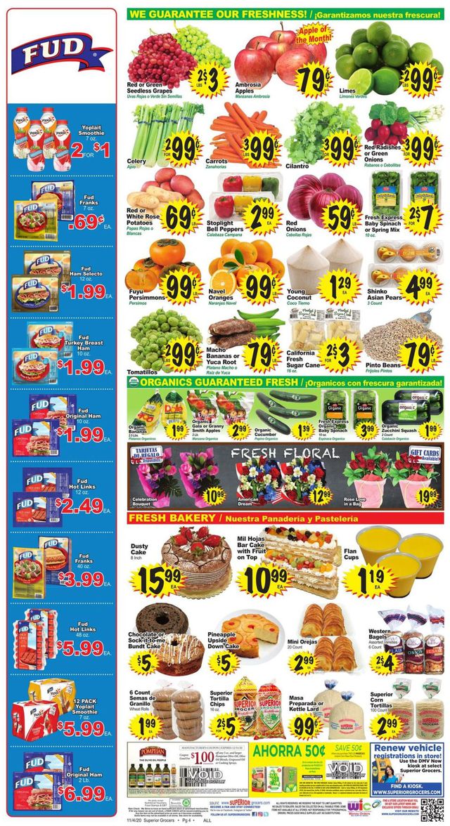 Superior Grocers Ad from 11/04/2020
