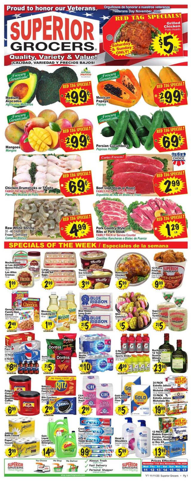 Superior Grocers Ad from 11/11/2020