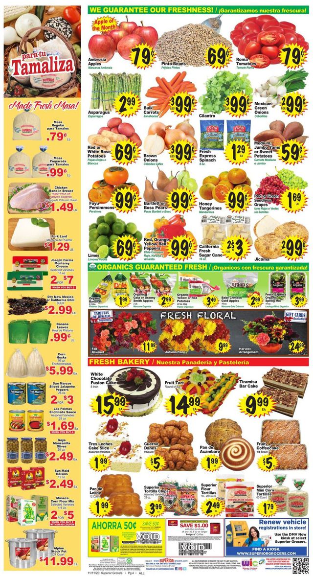 Superior Grocers Ad from 11/11/2020