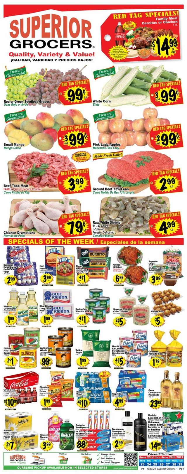 Superior Grocers Ad from 06/23/2021
