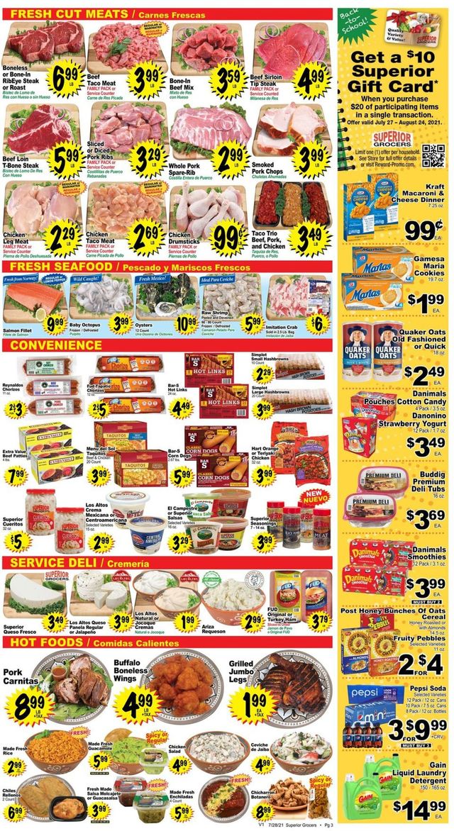 Superior Grocers Ad from 07/28/2021
