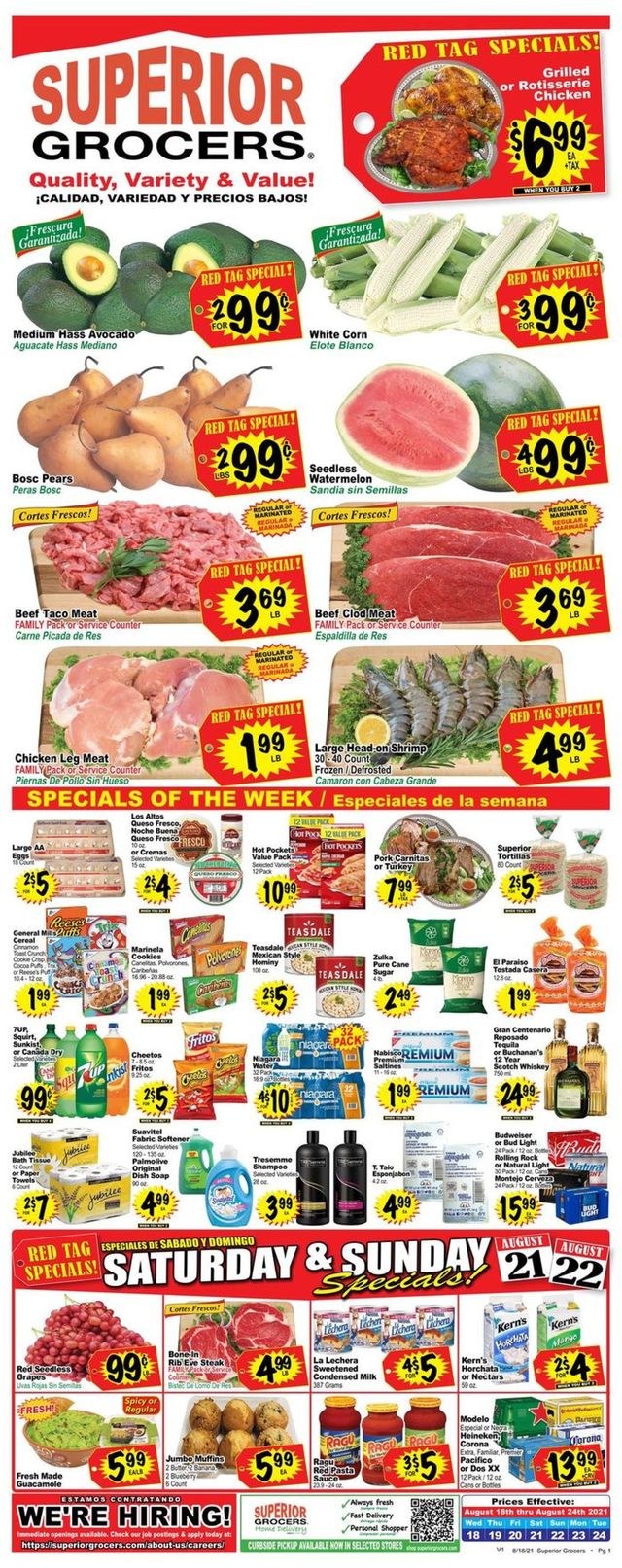 Superior Grocers Ad from 08/18/2021