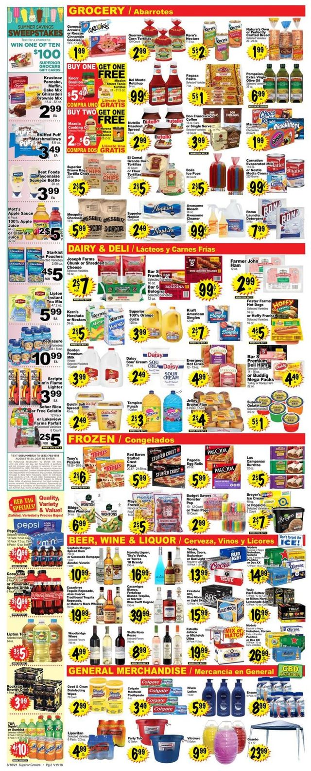 Superior Grocers Ad from 08/18/2021