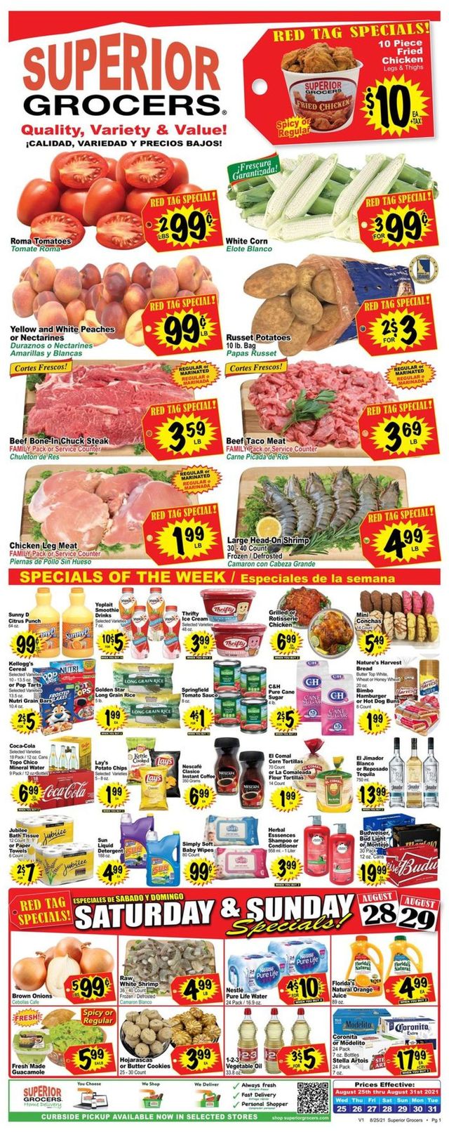 Superior Grocers Ad from 08/25/2021