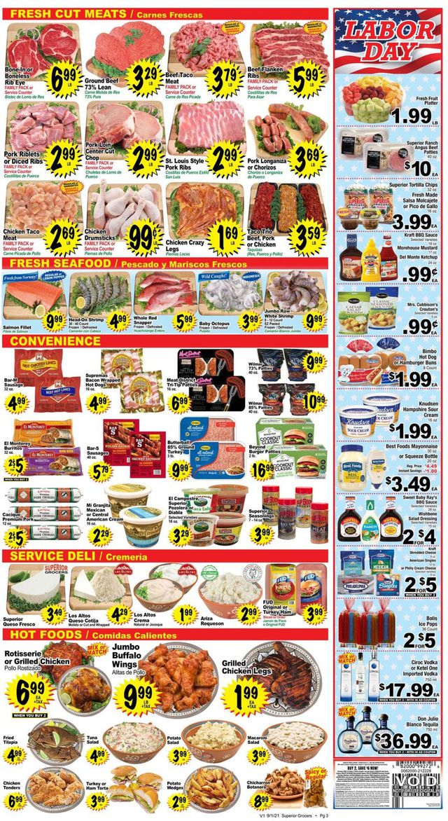 Superior Grocers Ad from 09/01/2021