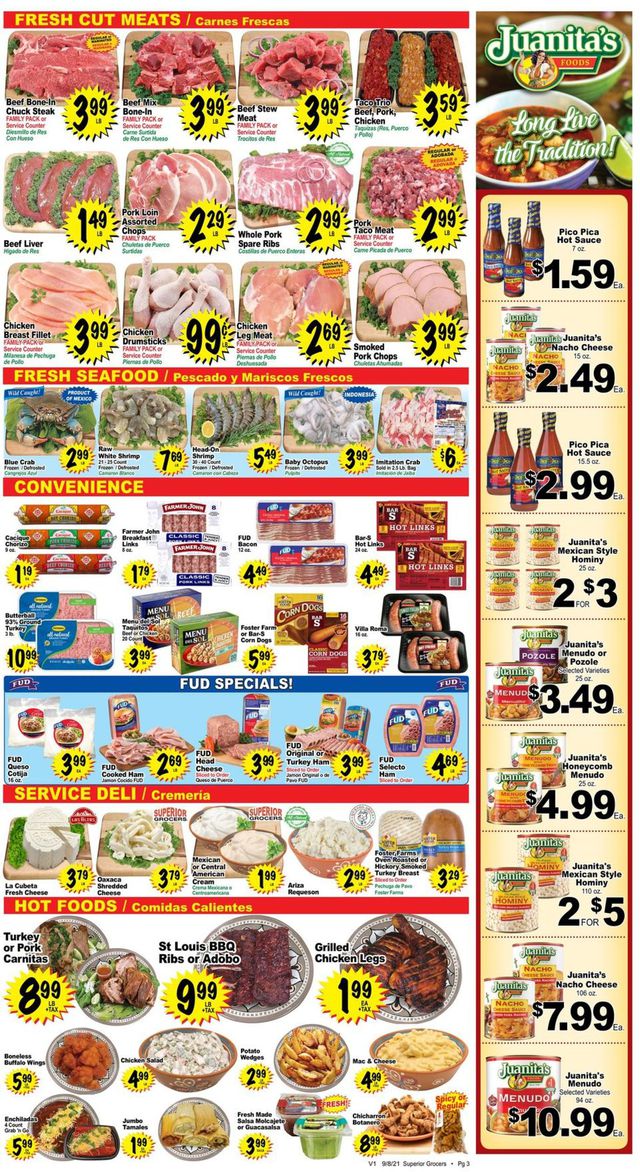 Superior Grocers Ad from 09/08/2021