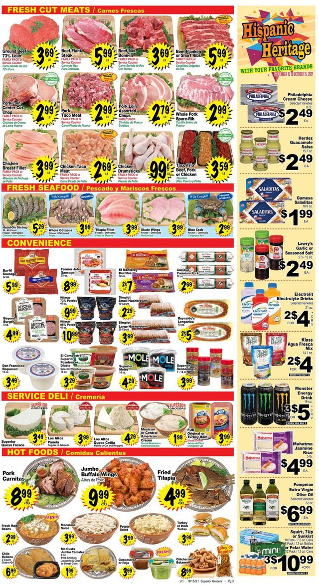 Superior Grocers Ad from 09/15/2021