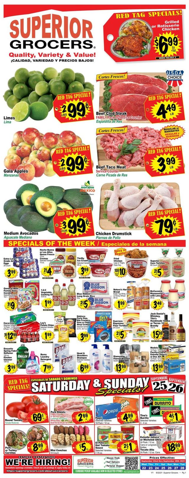Superior Grocers Ad from 09/22/2021