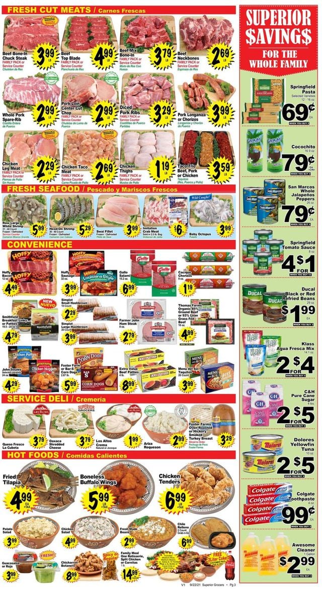 Superior Grocers Ad from 09/22/2021
