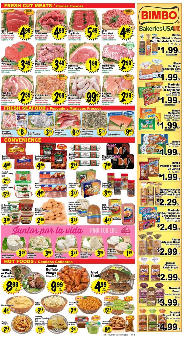 Superior Grocers Ad from 09/29/2021