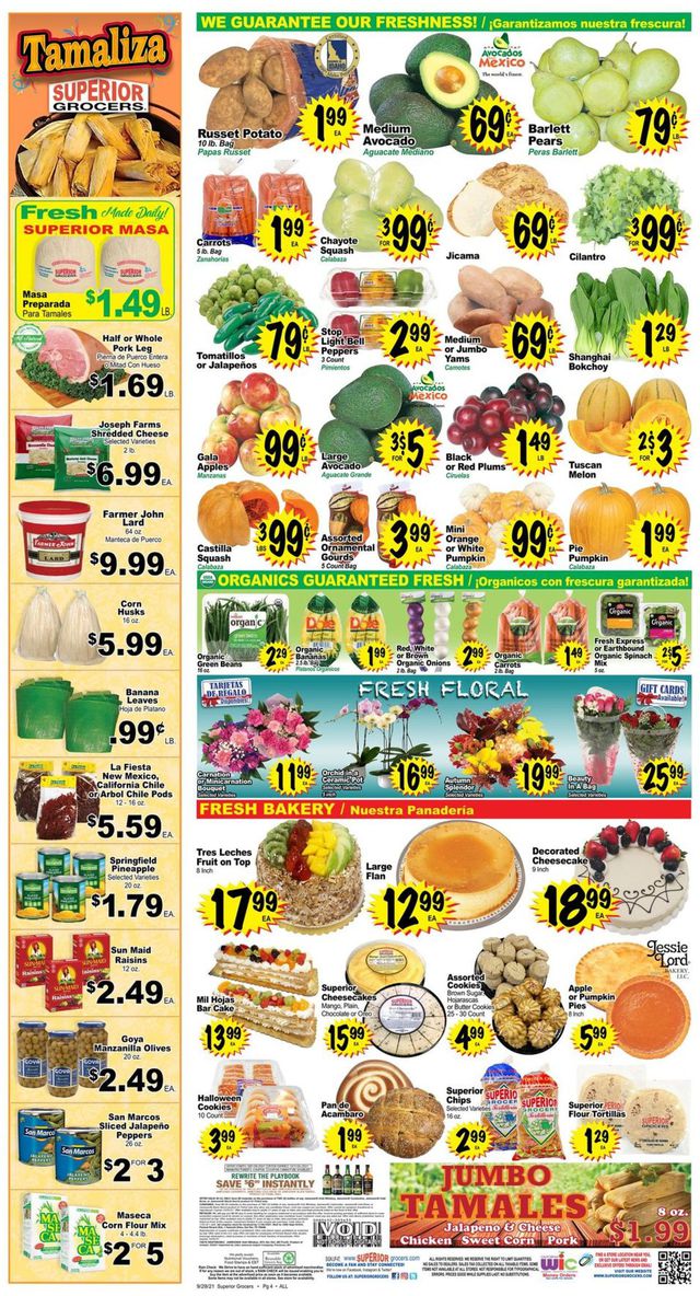 Superior Grocers Ad from 09/29/2021
