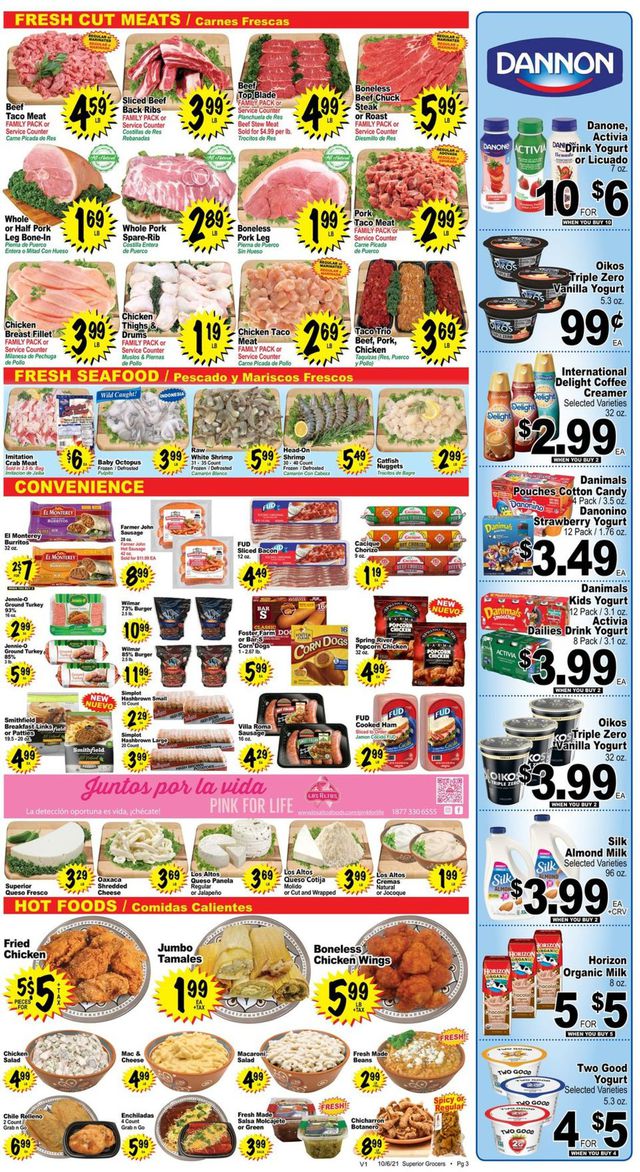 Superior Grocers Ad from 10/06/2021