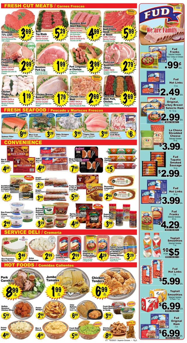 Superior Grocers Ad from 10/20/2021