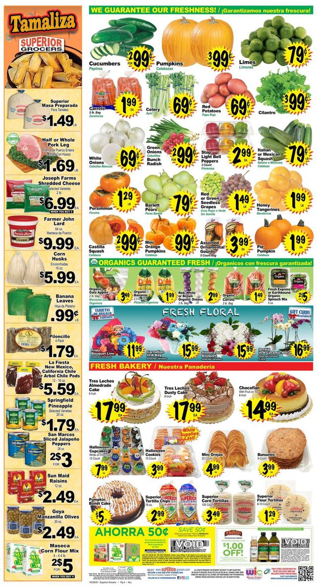 Superior Grocers Ad from 10/20/2021