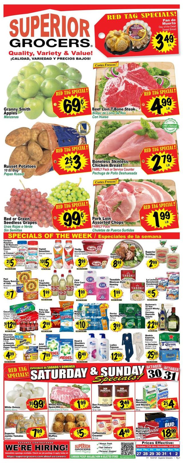 Superior Grocers Ad from 10/27/2021