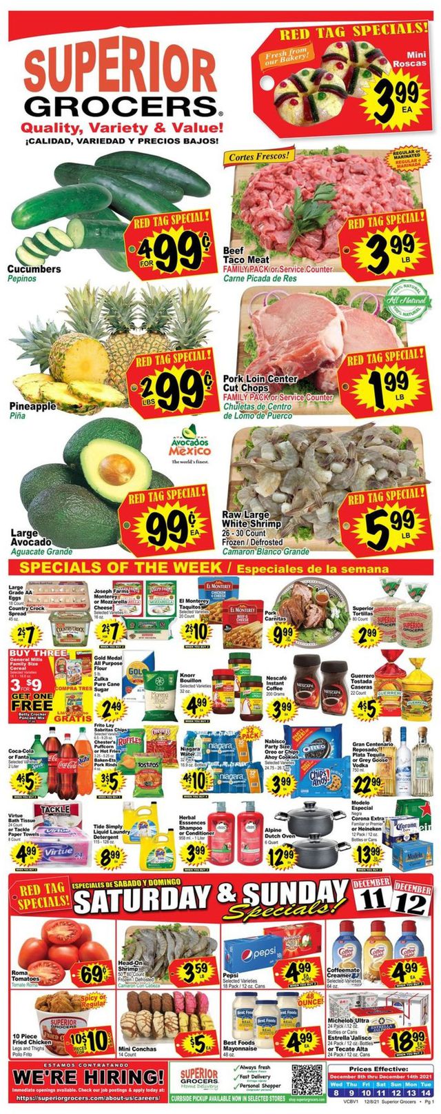 Superior Grocers Ad from 12/08/2021