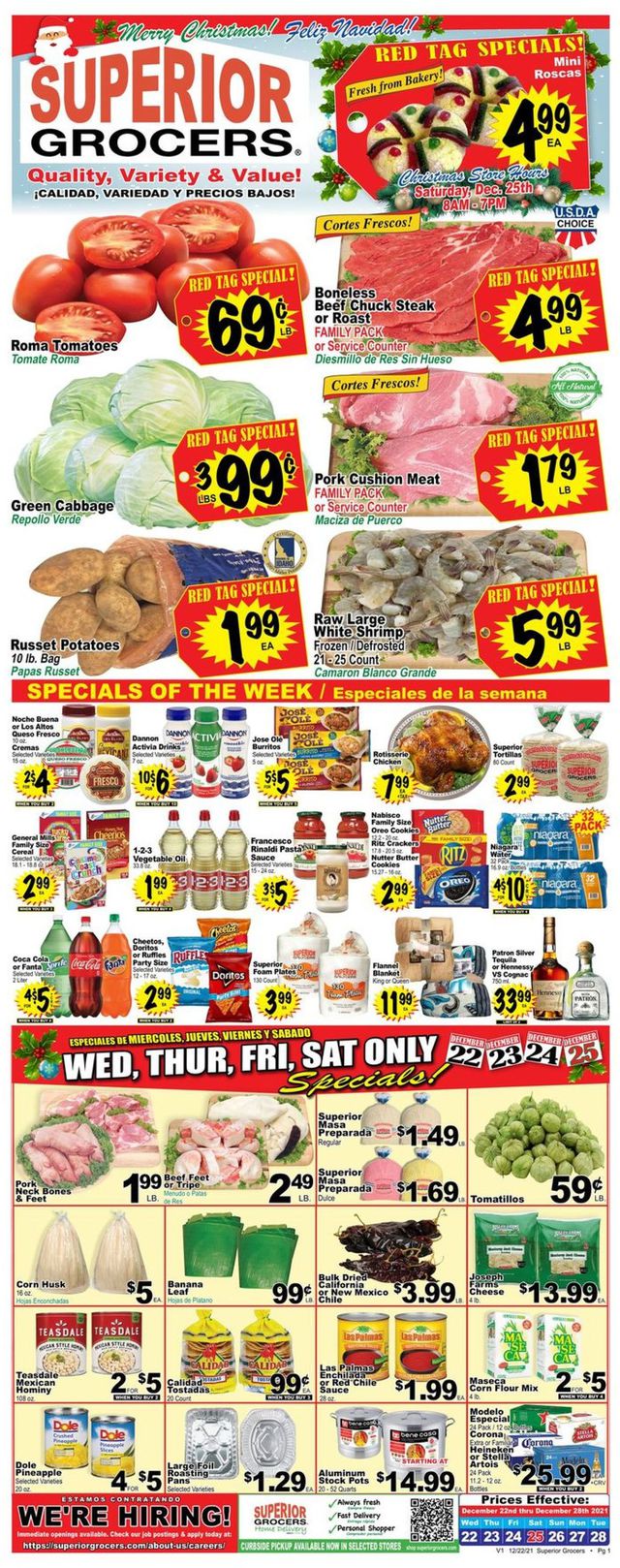 Superior Grocers Ad from 12/22/2021