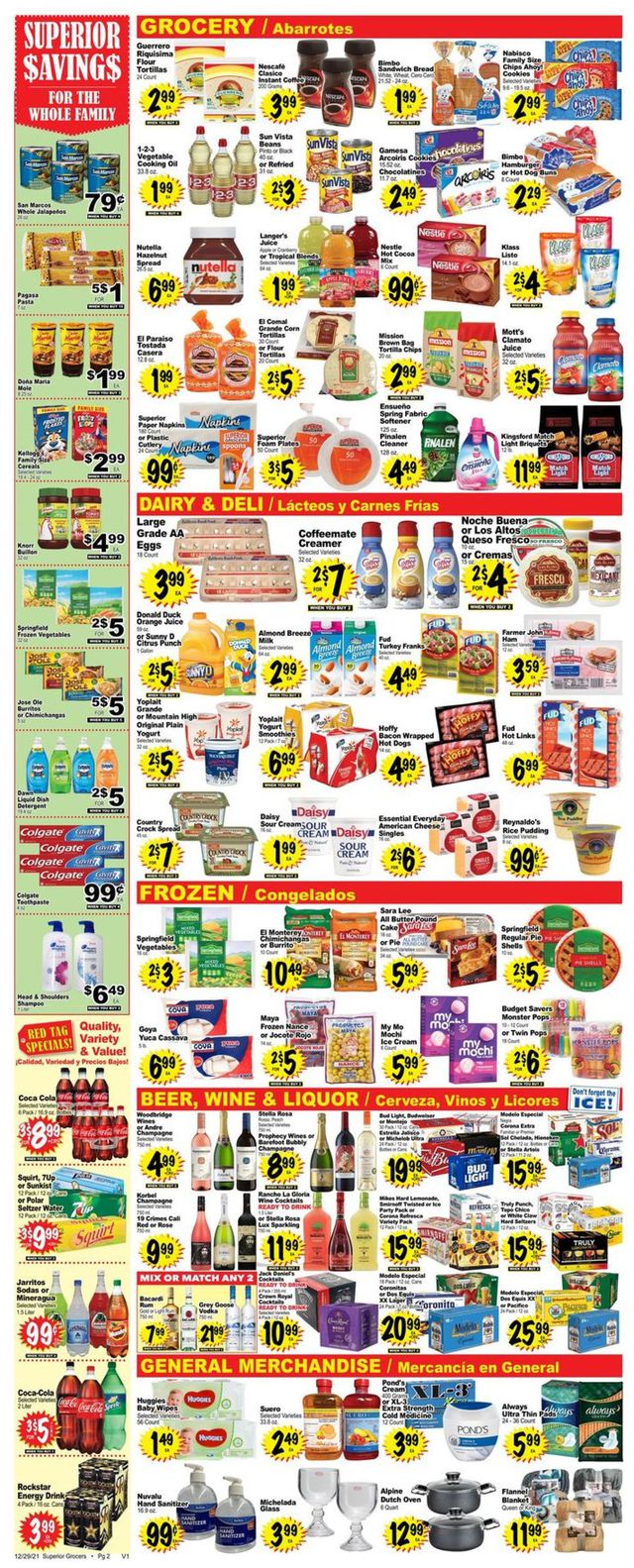 Superior Grocers Ad from 12/29/2021