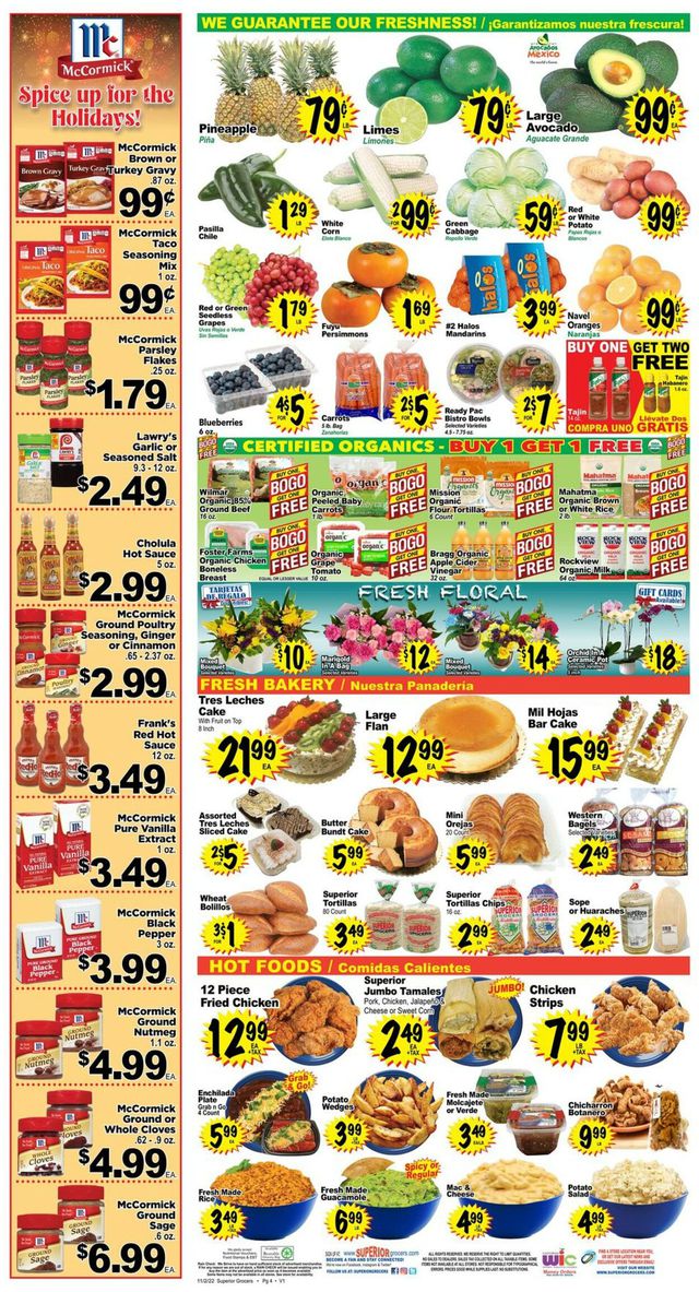 Superior Grocers Ad from 11/02/2022