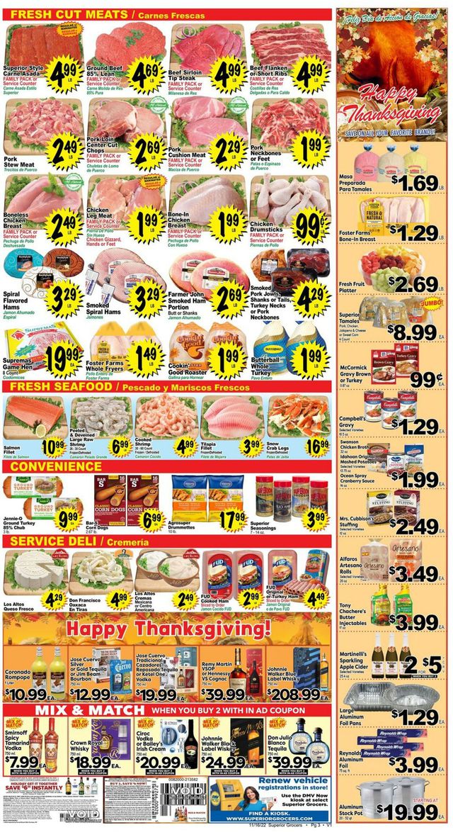Superior Grocers Ad from 11/16/2022