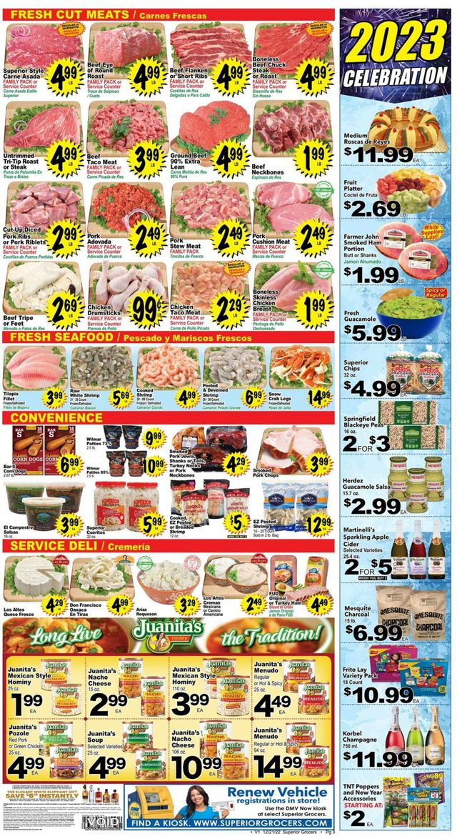 Superior Grocers Ad from 12/28/2022