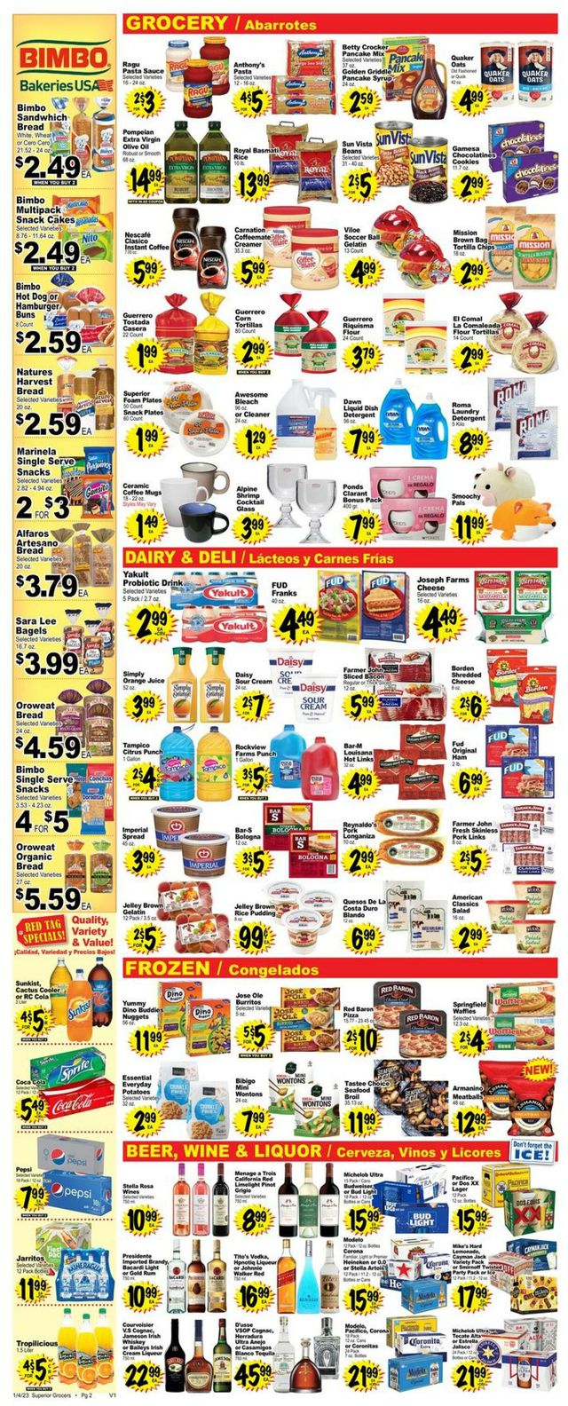Superior Grocers Ad from 01/04/2023