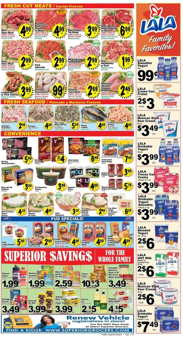 Superior Grocers Ad from 01/18/2023