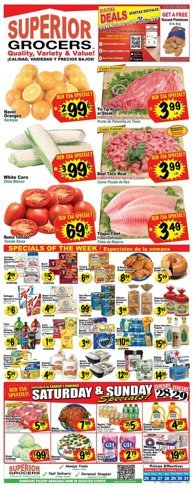 Superior Grocers Ad from 01/25/2023