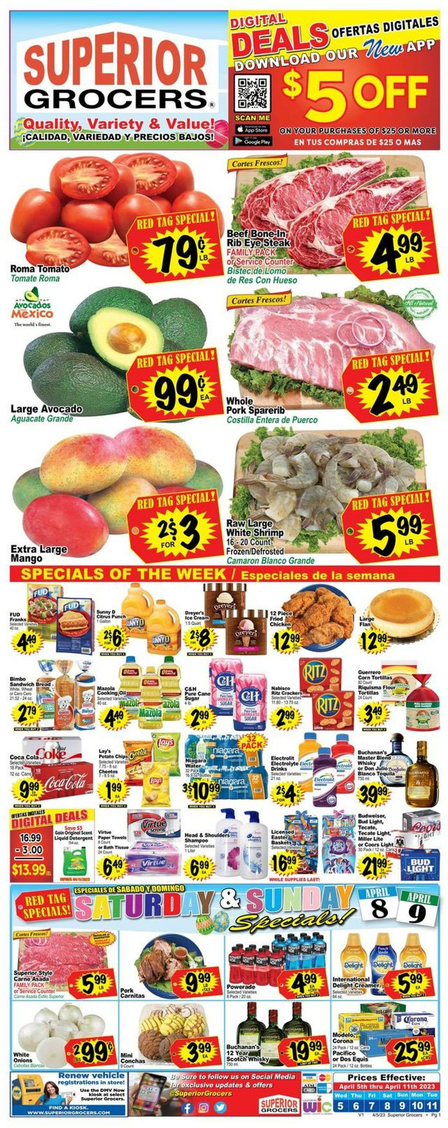 Superior Grocers Ad from 04/05/2023