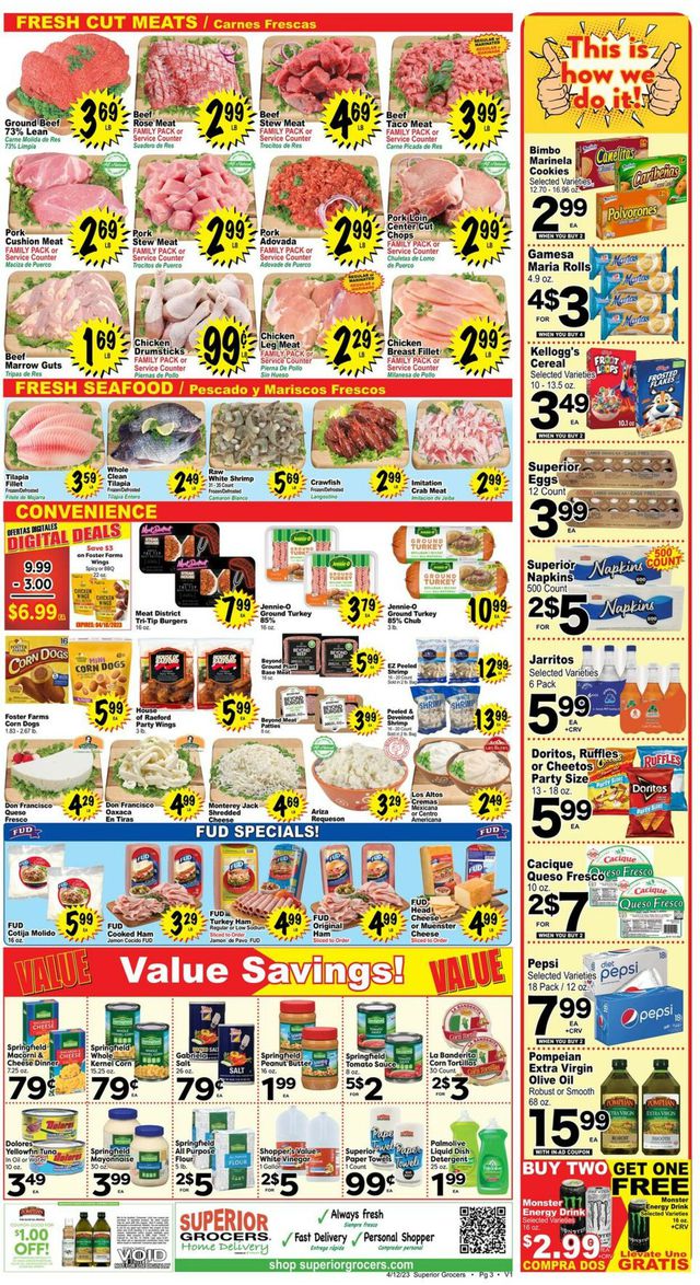 Superior Grocers Ad from 04/12/2023