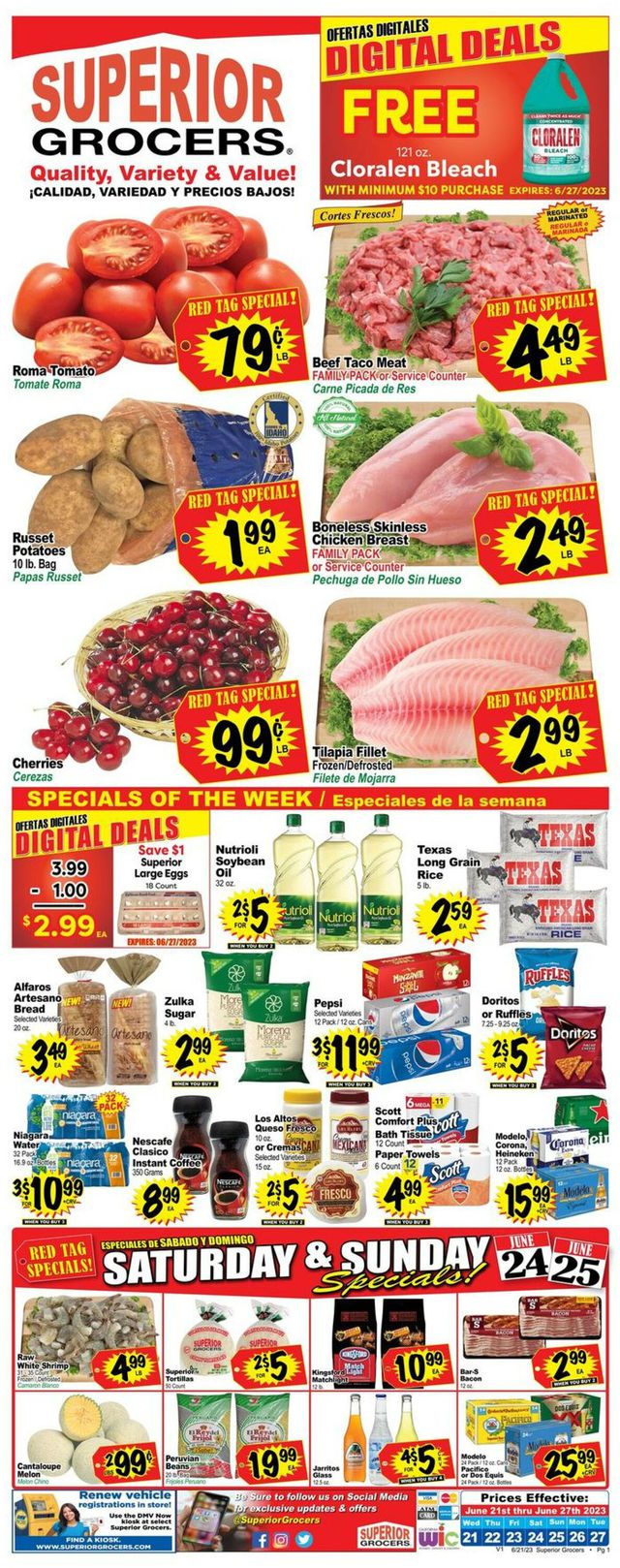 Superior Grocers Ad from 06/21/2023