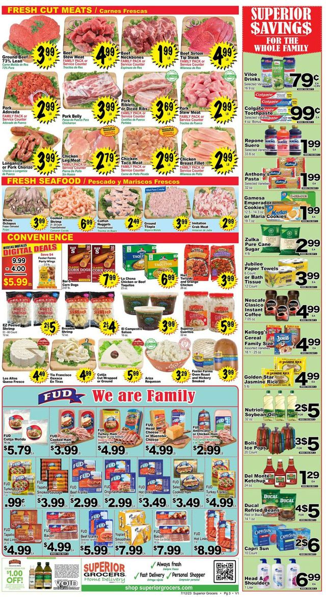 Superior Grocers Ad from 07/12/2023