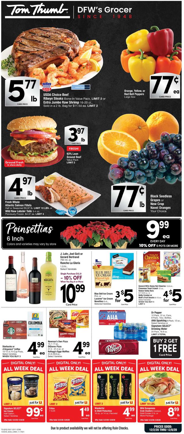 Tom Thumb Ad from 12/02/2020