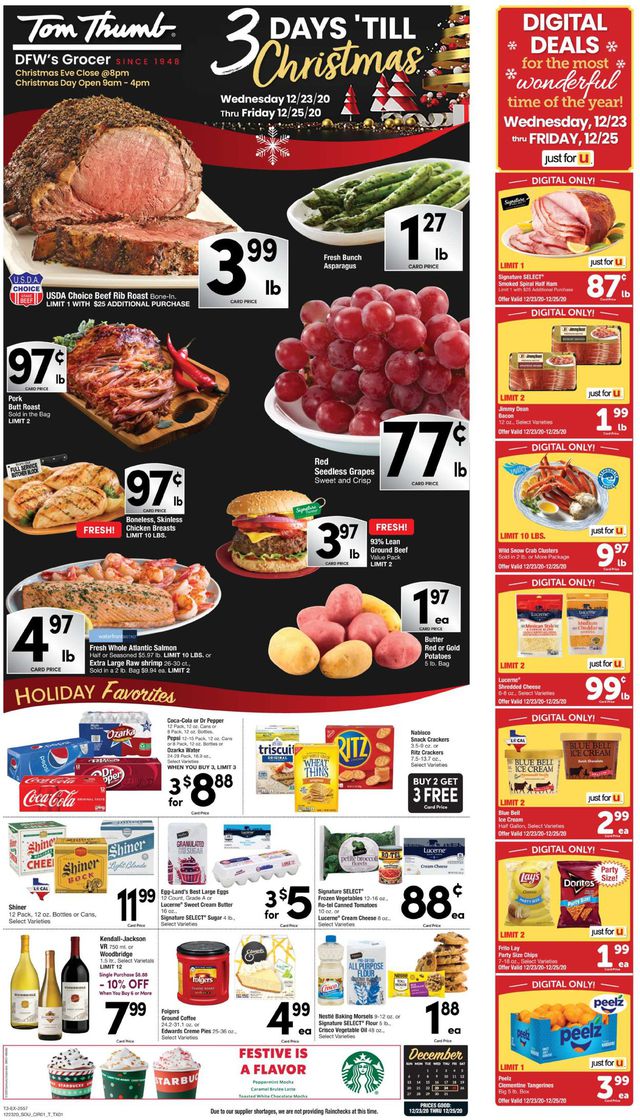 Tom Thumb Ad from 12/23/2020