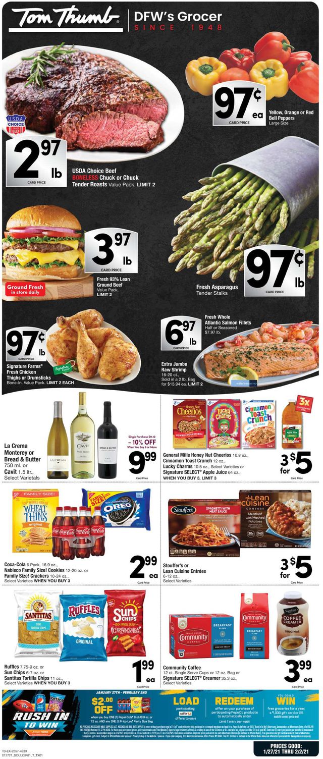 Tom Thumb Ad from 01/27/2021