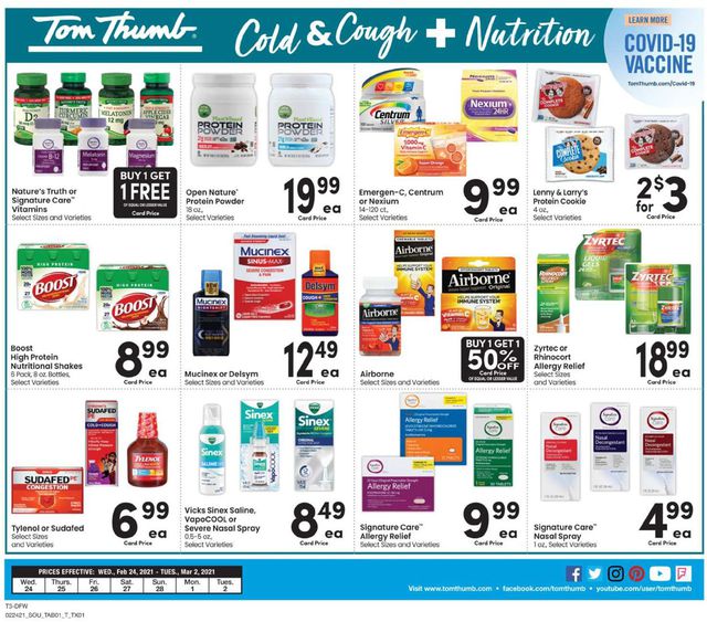 Tom Thumb Ad from 02/24/2021