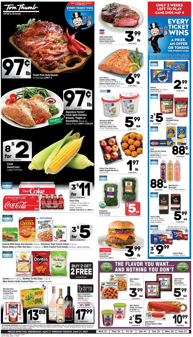 Tom Thumb Ad from 04/21/2021