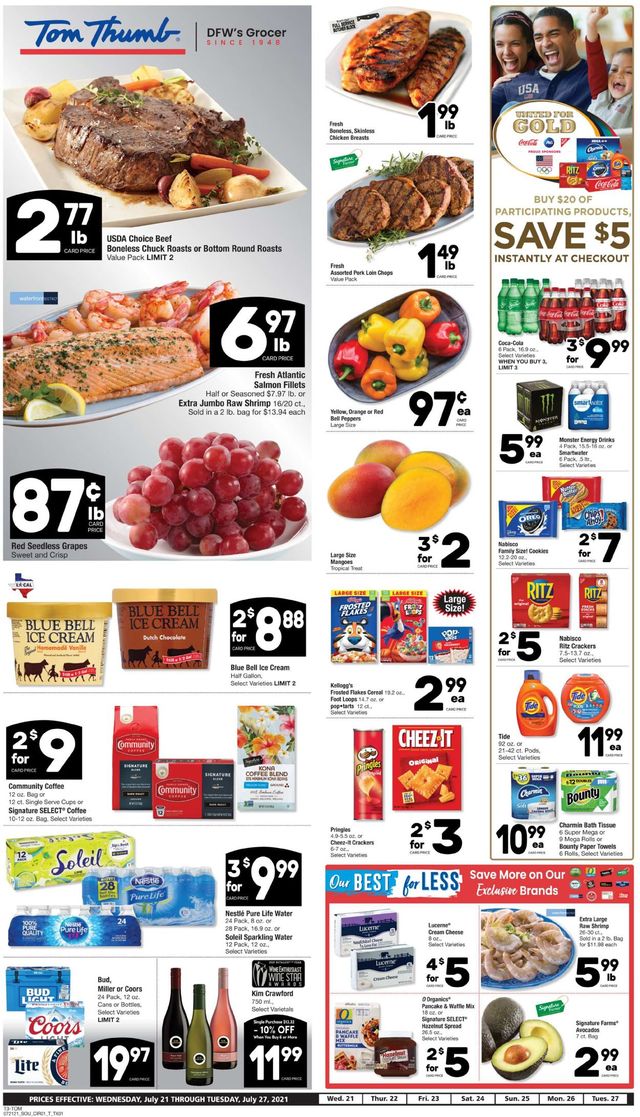 Tom Thumb Ad from 07/21/2021