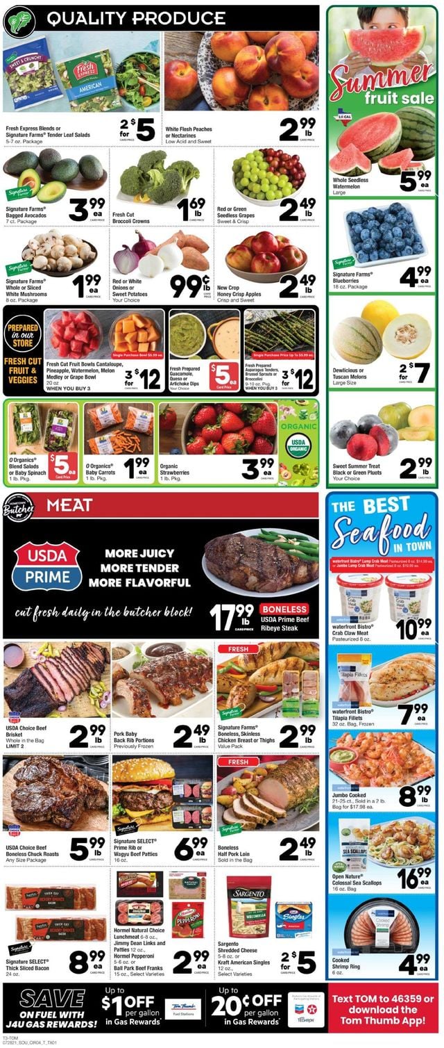 Tom Thumb Ad from 07/28/2021