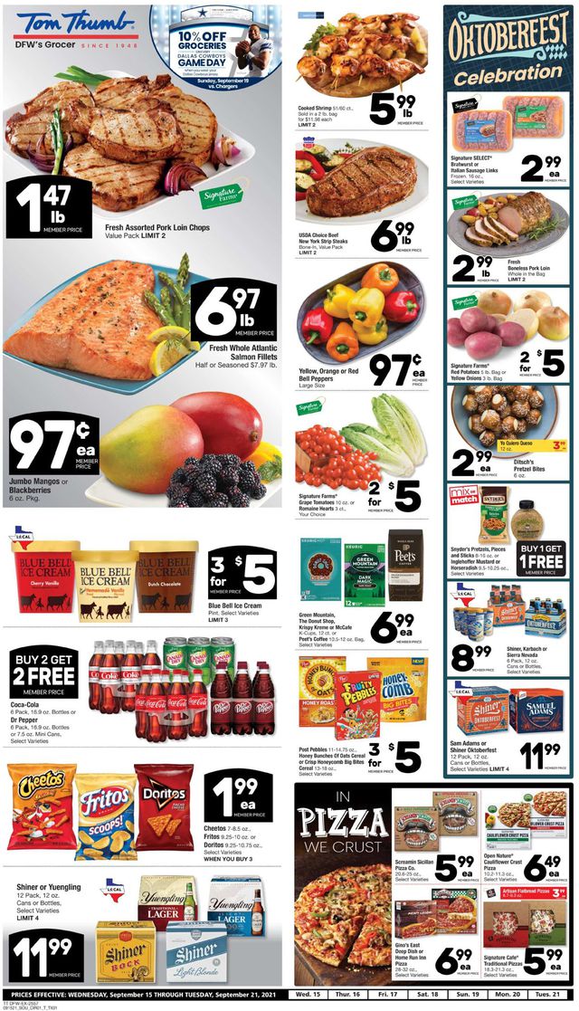 Tom Thumb Ad from 09/15/2021