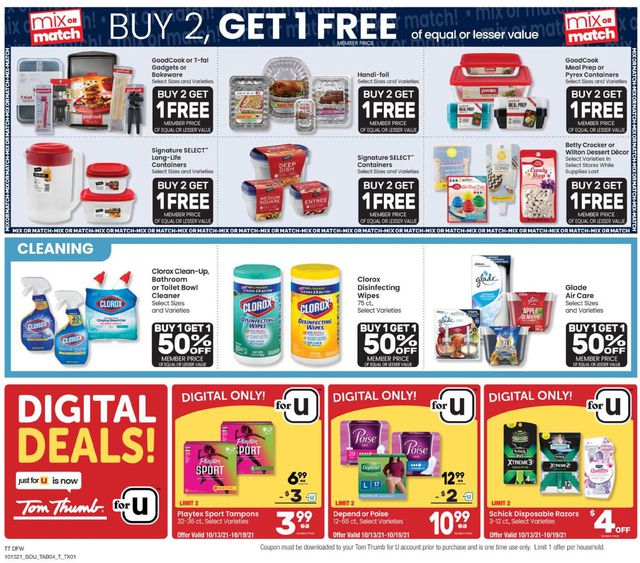 Tom Thumb Ad from 10/13/2021
